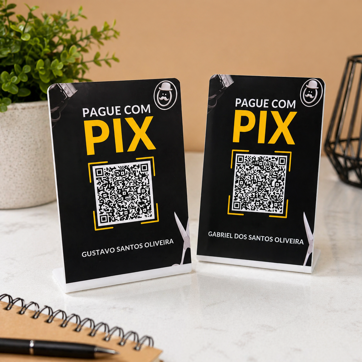 Imagem de 1 unidade Placa PIX em PVC 10 centímetros de altura personalizada